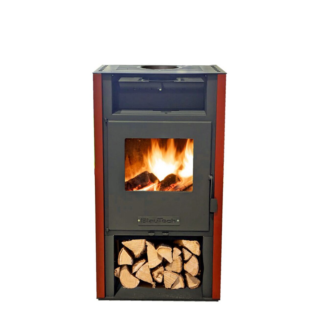 Soba pe lemne, 8 kW, BLAUTECH ROSU